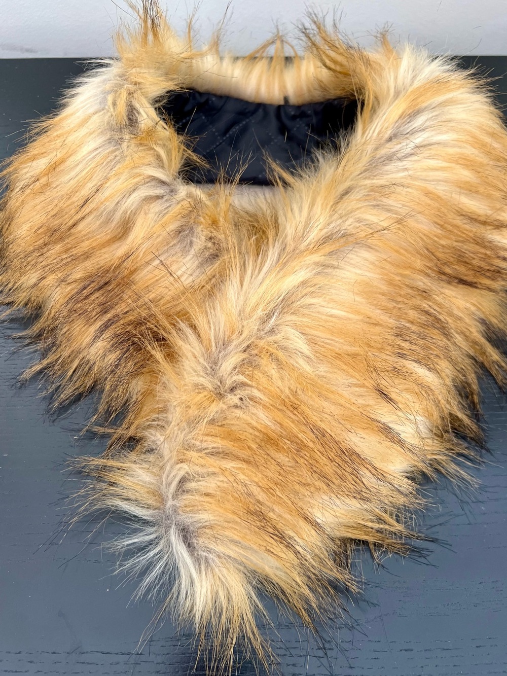 EUC Faux Fur Collar Scarf in Autumn Tones